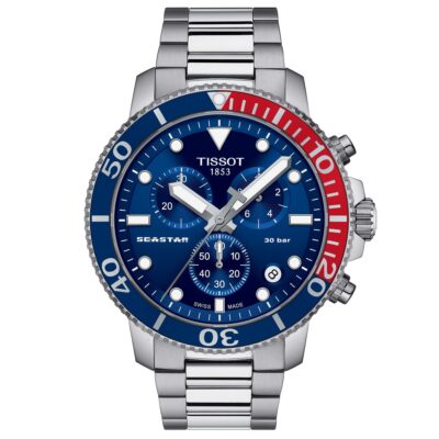 Tissot Seastar 1000 Quartz Chronograph Men's Graded Blue Watch - T1204171104103